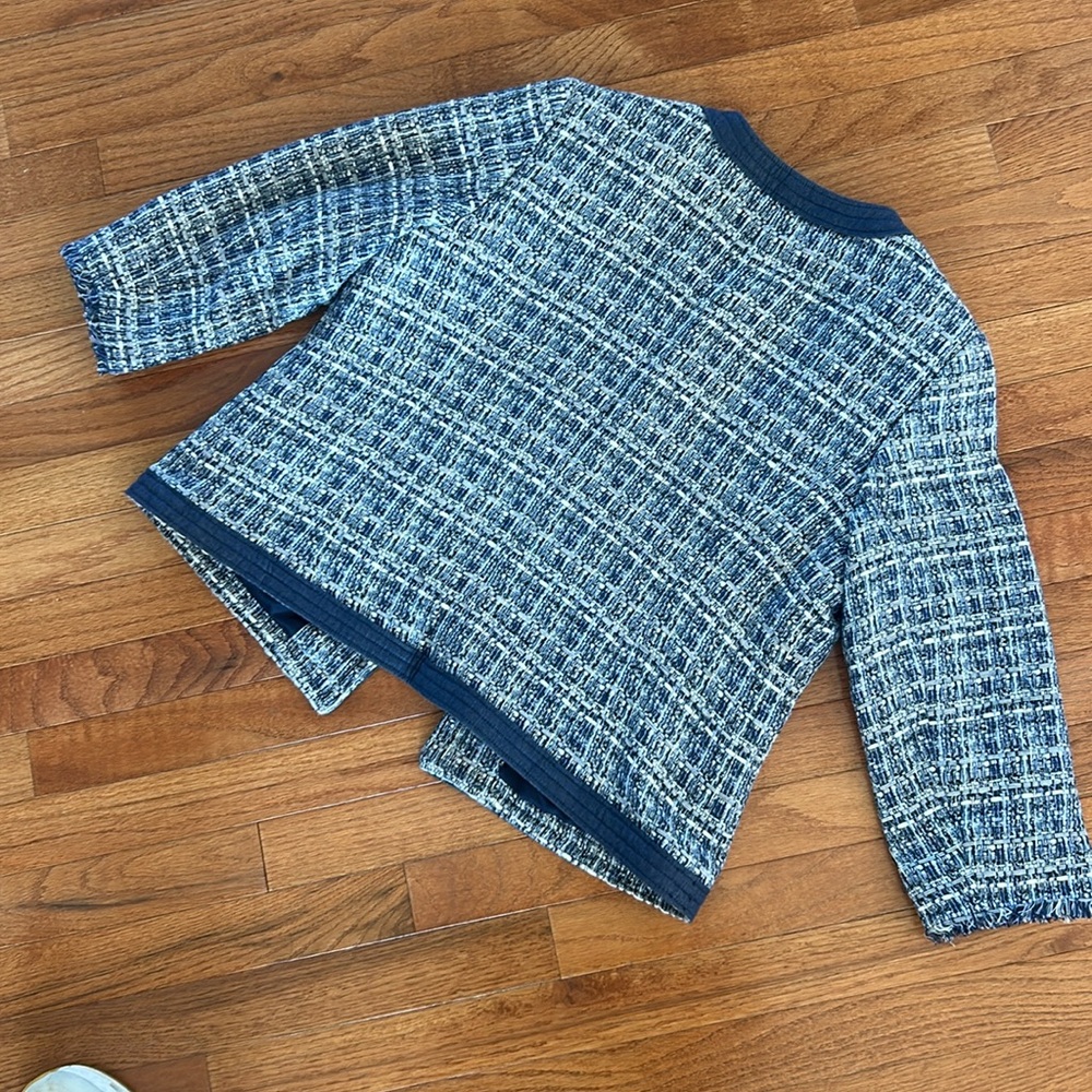 Talbots Chambray Trim Tweed blazer - Picture 10 of 12